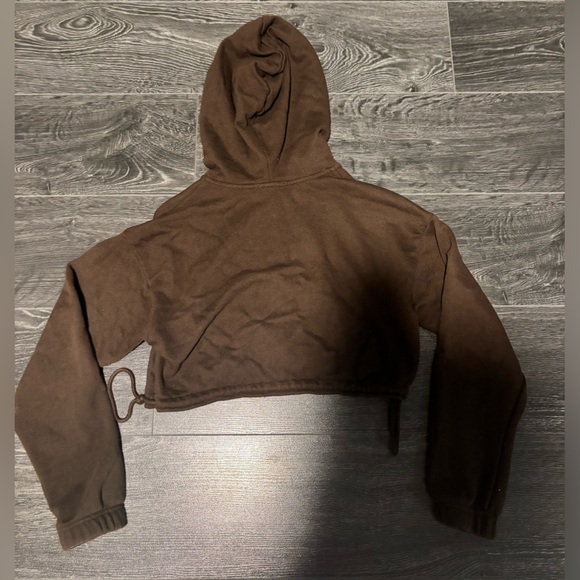 Garage brown cropped zip up with hood xs - Picture 3 of 4